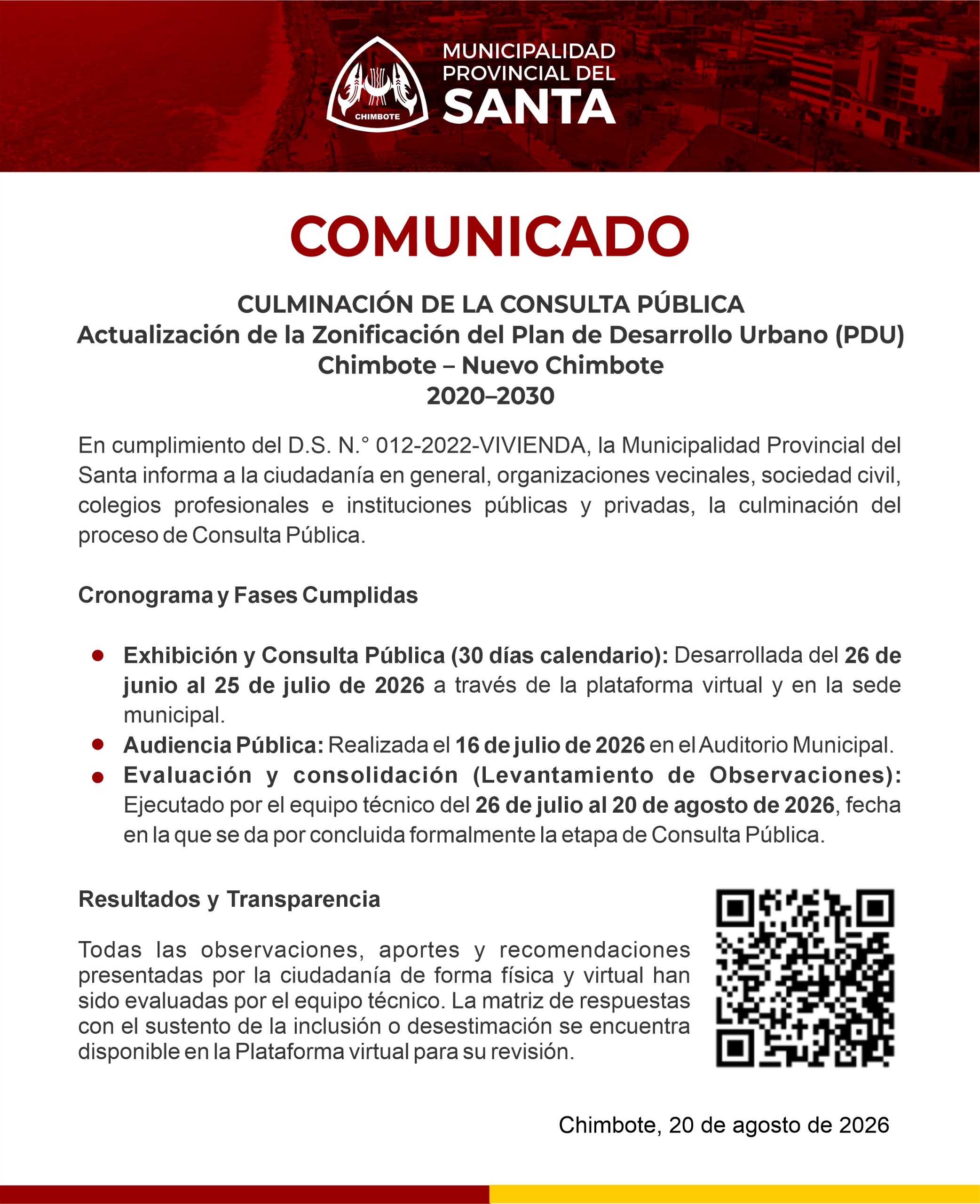 Anuncio Importante PDU